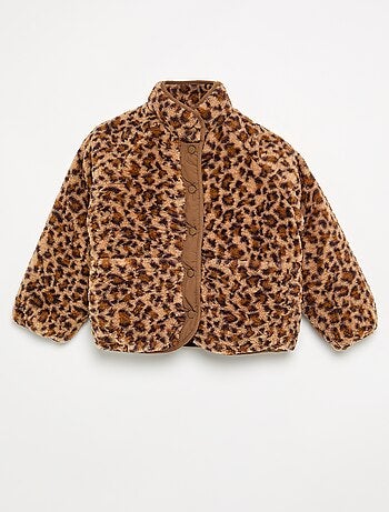 Blusão de pelo sintético 'leopardo'