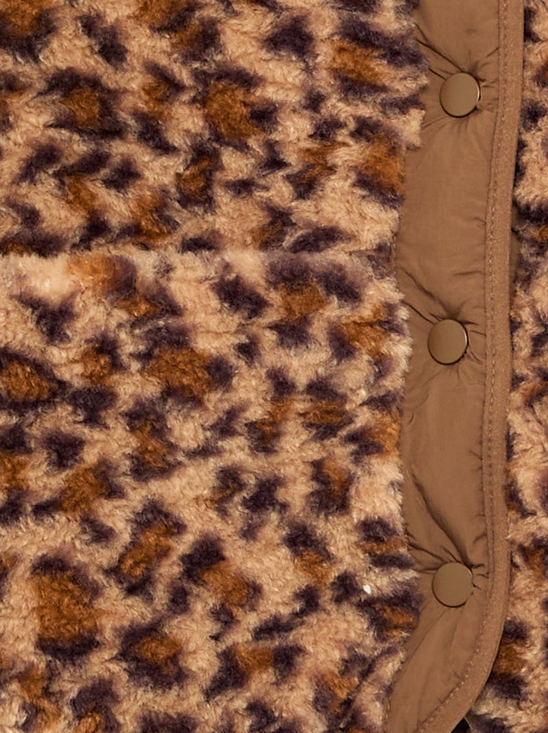 Blusão de pelo sintético 'leopardo' Castanho - Kiabi