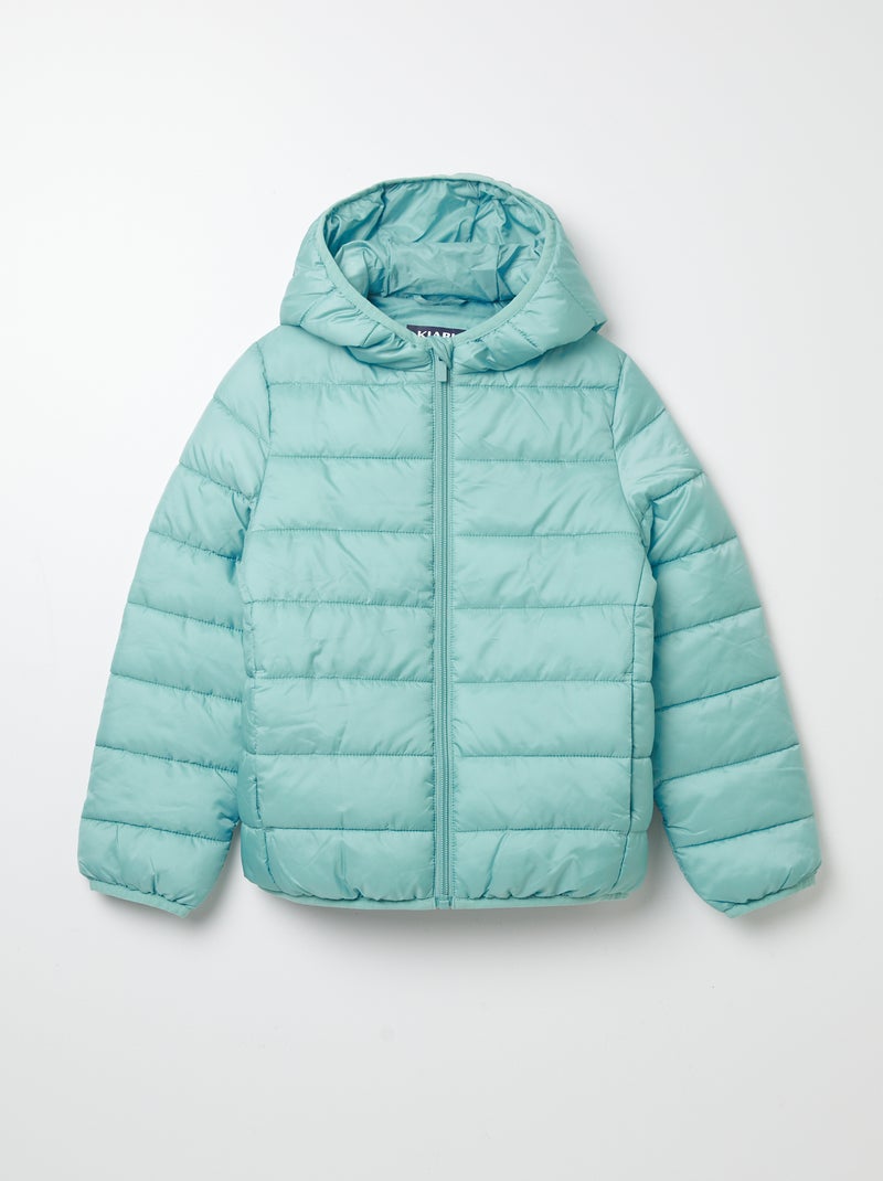 Blusão de penas acolchoado com capuz AZUL - Kiabi
