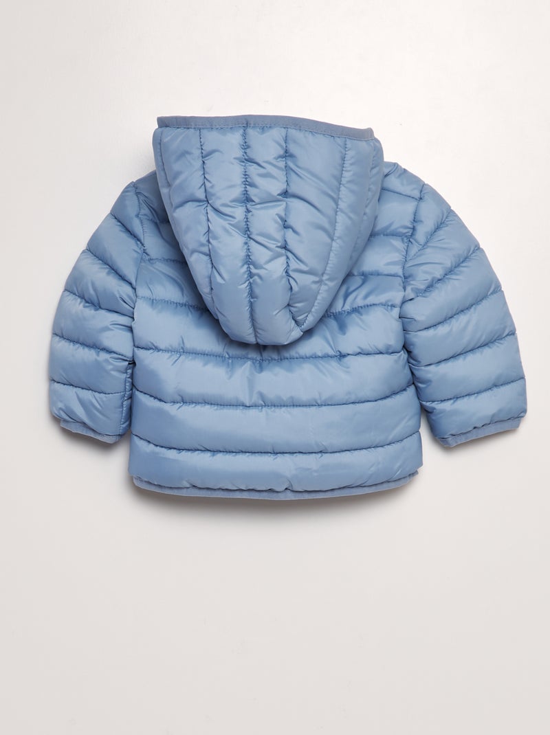 Blusão de penas acolchoado com capuz AZUL - Kiabi