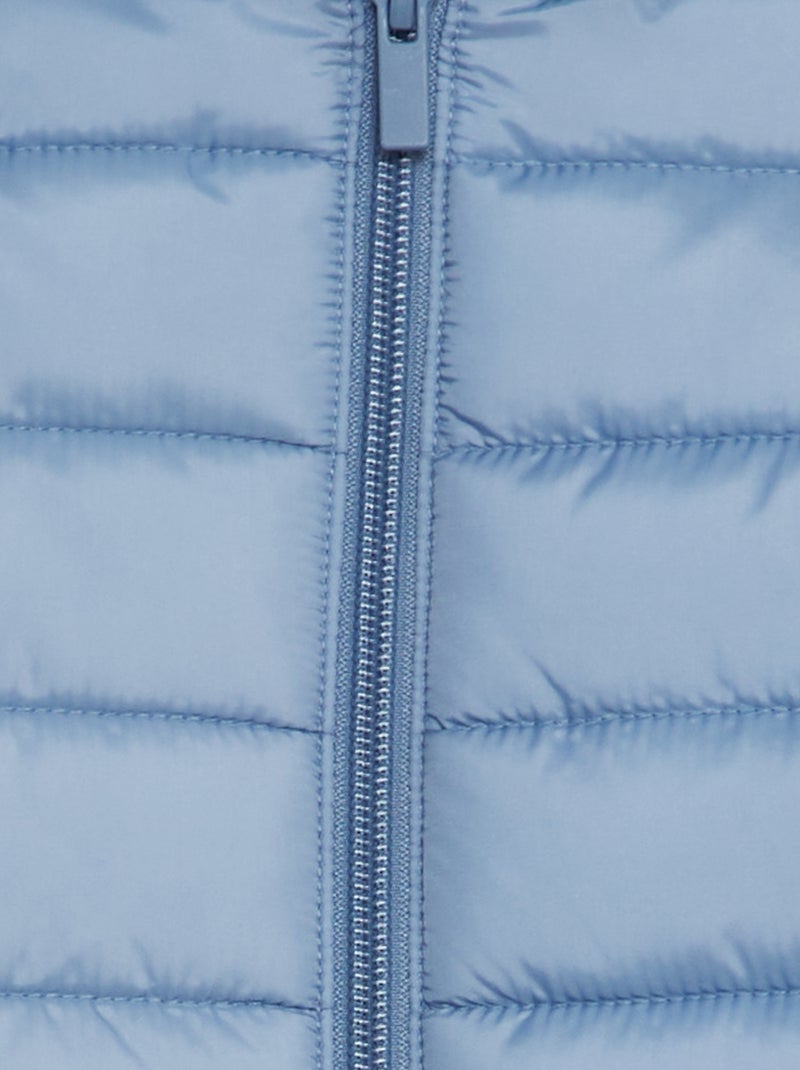 Blusão de penas acolchoado com capuz AZUL - Kiabi