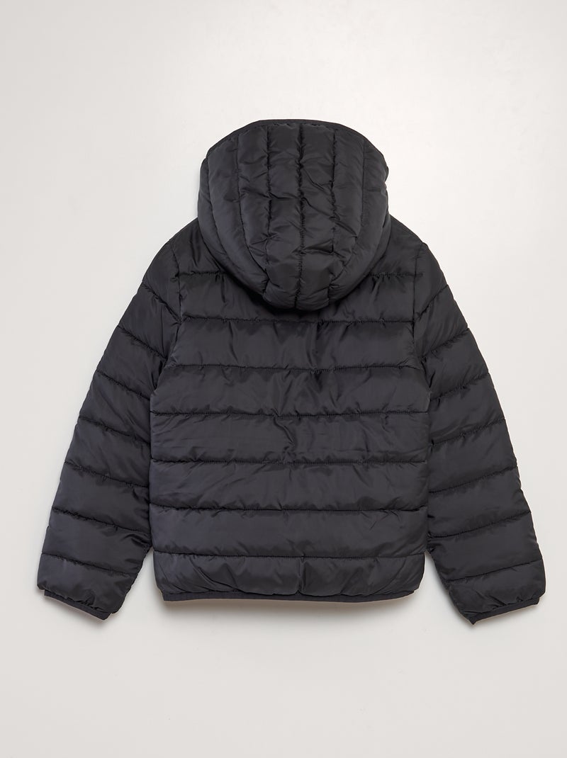 Blusão de penas acolchoado com capuz Preto - Kiabi