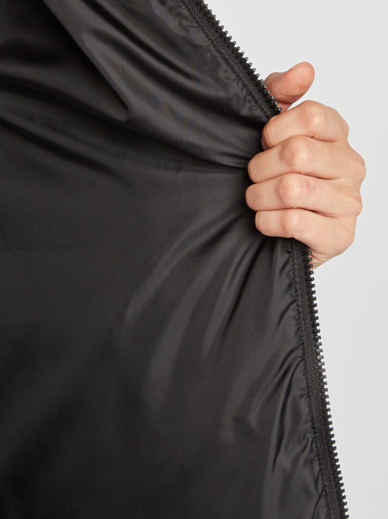 Blusão de penas acolchoado com gola subida Preto - Kiabi