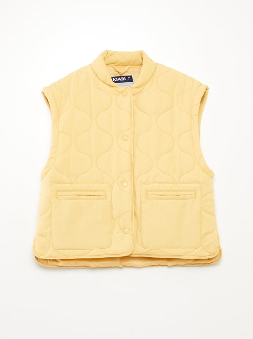 Blusão de penas acolchoado com mangas amovíveis - Kiabi