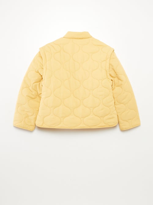 Blusão de penas acolchoado com mangas amovíveis - Kiabi