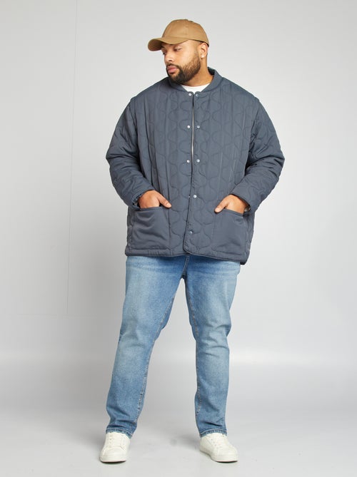 Blusão de penas acolchoado com mangas amovíveis - Kiabi