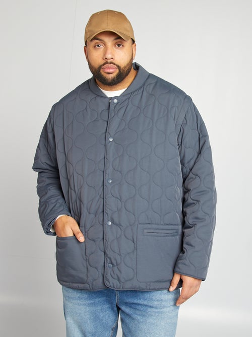 Blusão de penas acolchoado com mangas amovíveis - Kiabi