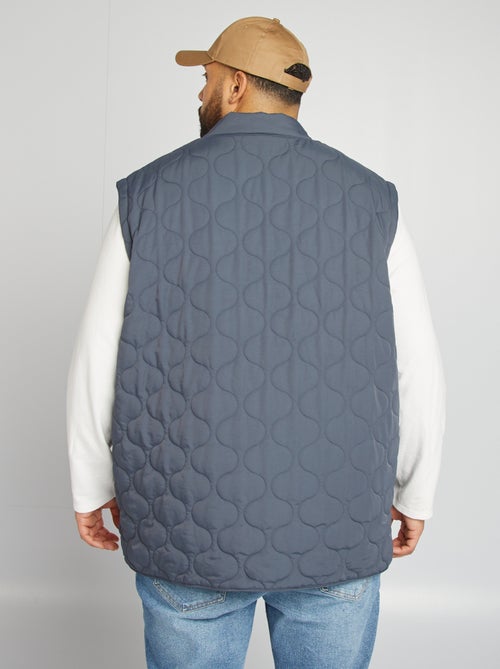 Blusão de penas acolchoado com mangas amovíveis - Kiabi