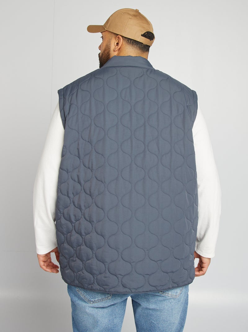 Blusão de penas acolchoado com mangas amovíveis AZUL - Kiabi