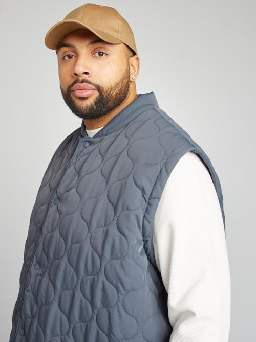 Blusão de penas acolchoado com mangas amovíveis - Kiabi