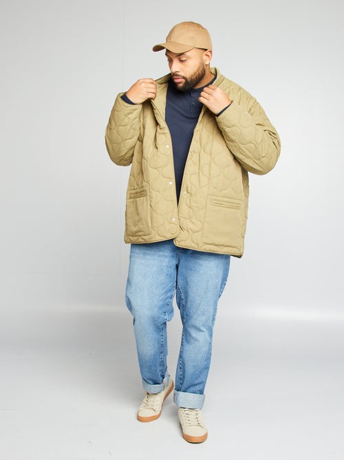 Blusão de penas acolchoado com mangas amovíveis - Kiabi