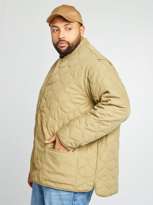 Blusão de penas acolchoado com mangas amovíveis - Kiabi