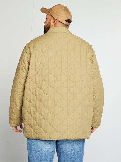 Blusão de penas acolchoado com mangas amovíveis - Kiabi