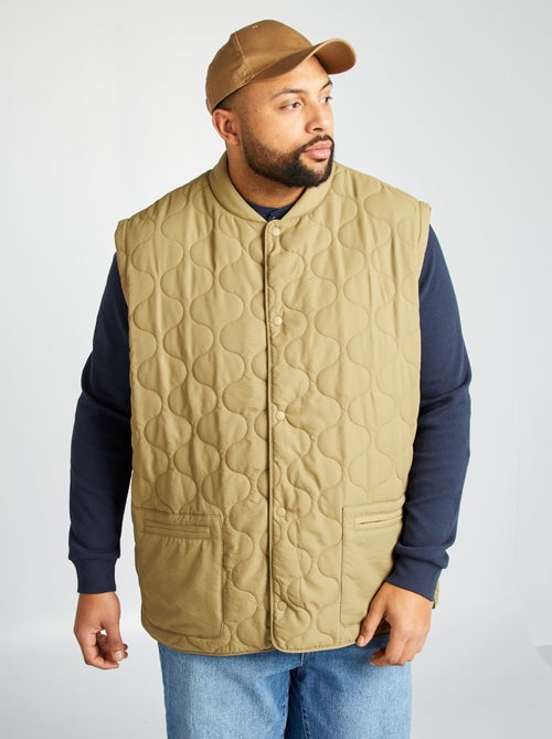 Blusão de penas acolchoado com mangas amovíveis - Kiabi