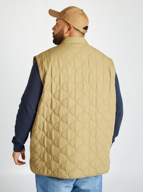 Blusão de penas acolchoado com mangas amovíveis - Kiabi