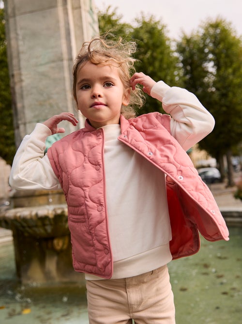 Blusão de penas acolchoado com mangas amovíveis - Kiabi