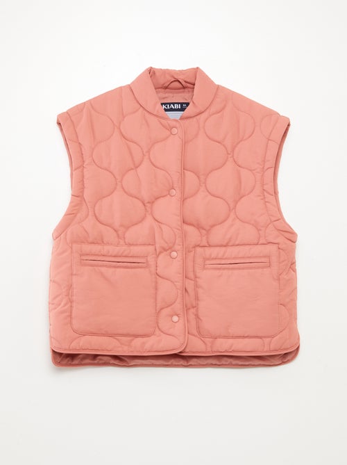 Blusão de penas acolchoado com mangas amovíveis - Kiabi