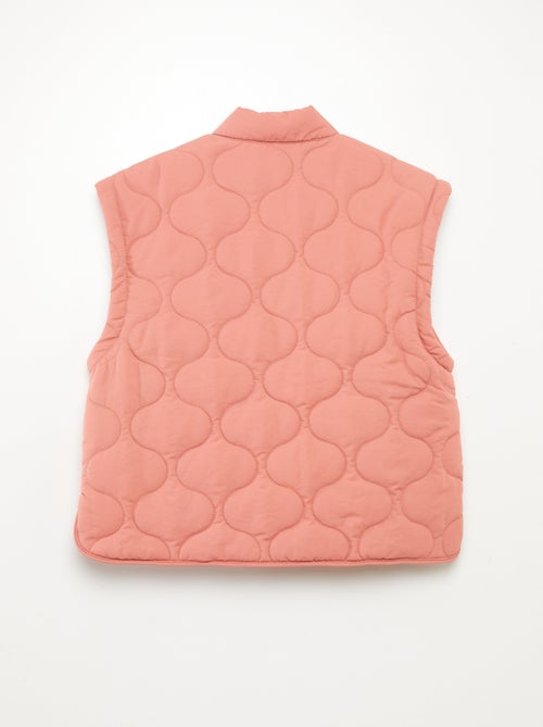 Blusão de penas acolchoado com mangas amovíveis - Kiabi