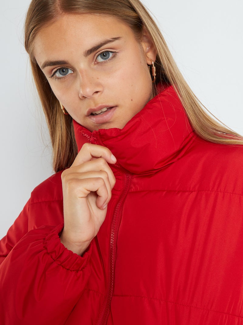 Blusão de penas acolchoado VERMELHO - Kiabi