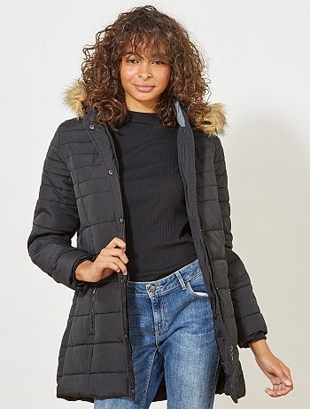 Blusão de penas almofadado semi-comprido - Kiabi