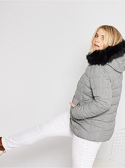 Blusão de penas com capuz - Kiabi