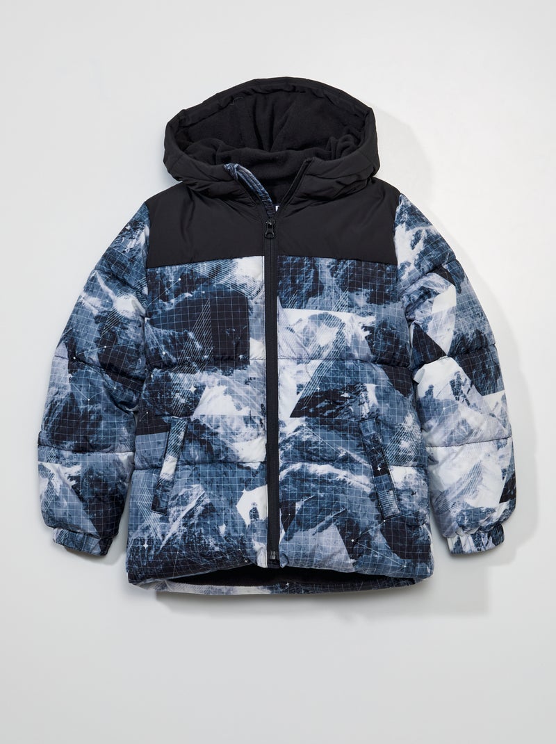 Blusão de penas com capuz estampado CINZA - Kiabi