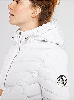 Blusão de penas comprido com capuz - Kiabi