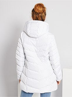Blusão de penas comprido com capuz - Kiabi