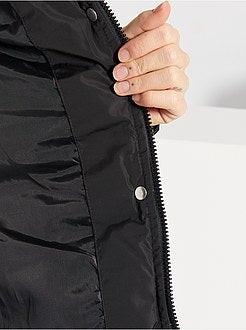 Blusão de penas comprido com capuz - Kiabi