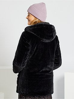 Blusão de penas comprido reversível - Kiabi