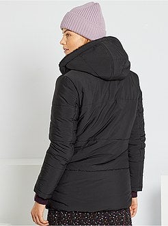 Blusão de penas comprido reversível - Kiabi