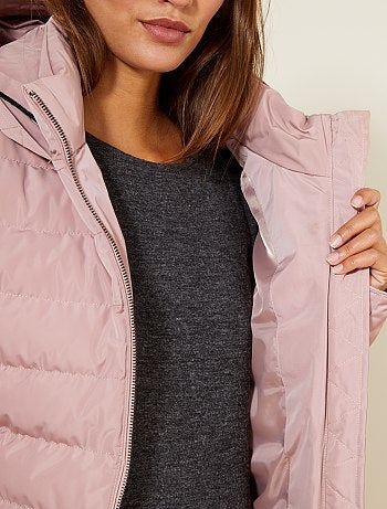 Blusão de penas curto com capuz - Kiabi