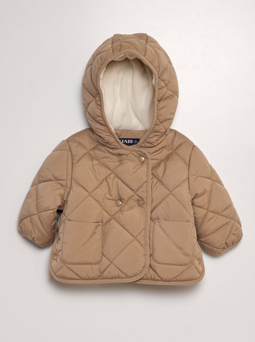 Blusão de penas de malha quilt com forro polar - Kiabi