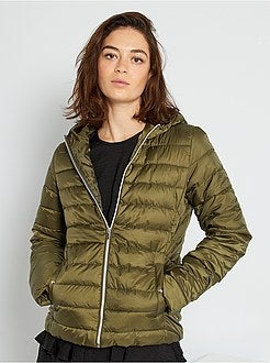 Blusão de penas impermeável com capuz - Kiabi