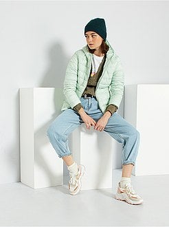 Blusão de penas impermeável com capuz - Kiabi