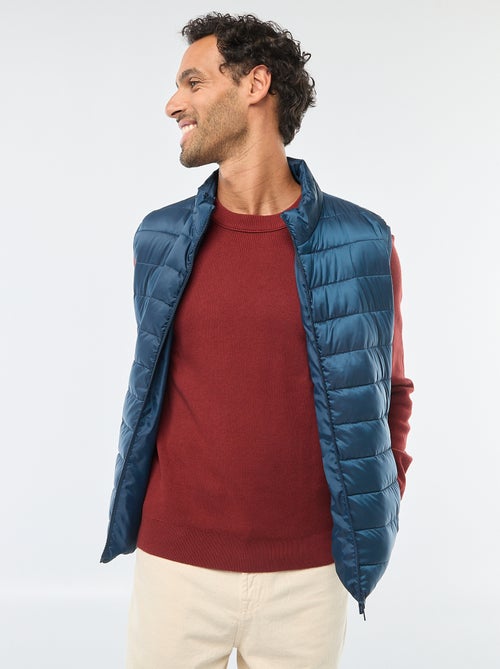 Blusão de penas impermeável sem mangas liso - Kiabi