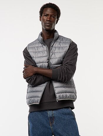 Blusão de penas impermeável sem mangas liso