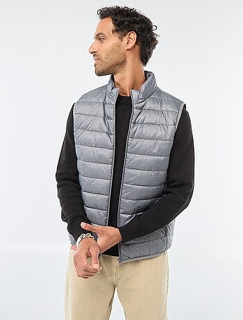 Blusão de penas impermeável sem mangas liso