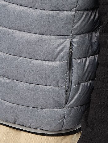 Blusão de penas impermeável sem mangas liso