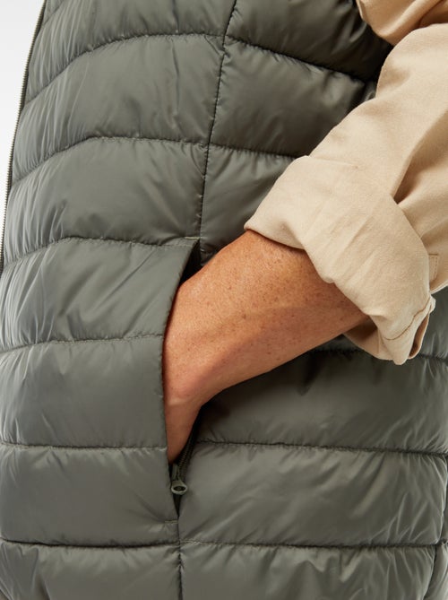 Blusão de penas impermeável sem mangas liso - Kiabi