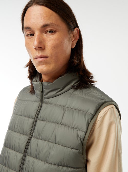 Blusão de penas impermeável sem mangas liso - Kiabi