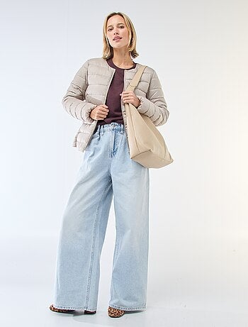 Blusão de penas leve acolchoado e impermeável