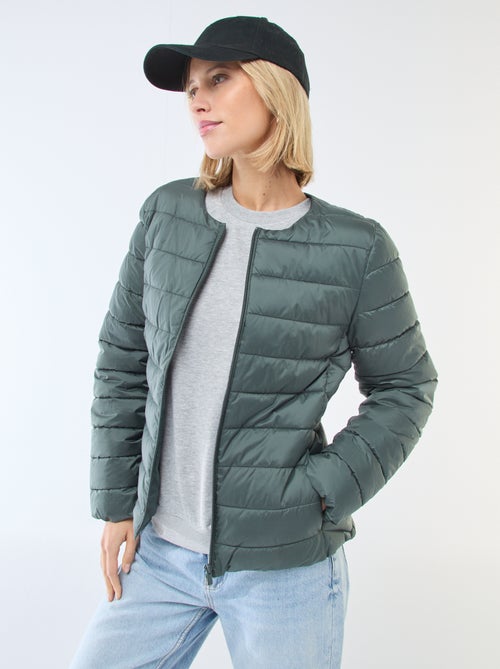 Blusão de penas leve acolchoado e impermeável - Kiabi