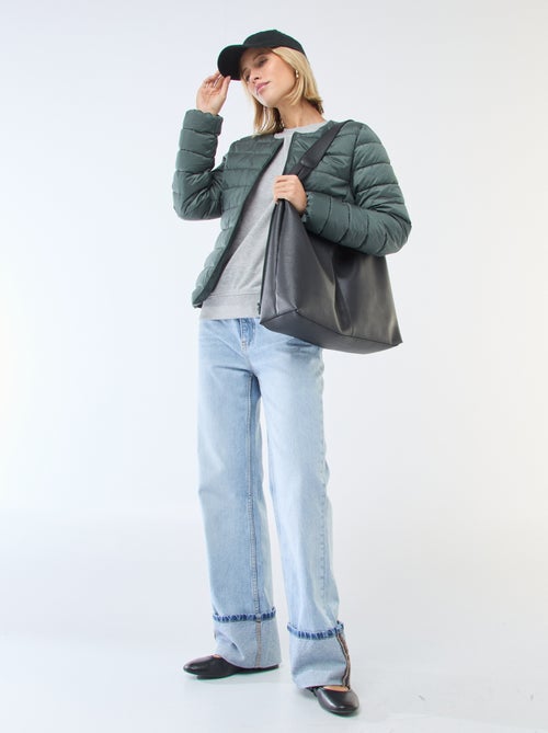 Blusão de penas leve acolchoado e impermeável - Kiabi