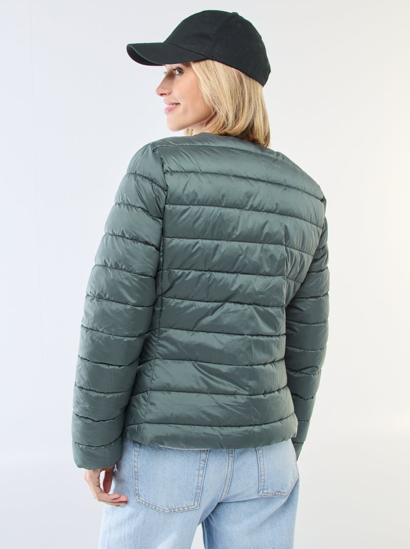 Blusão de penas leve acolchoado e impermeável Caqui - Kiabi