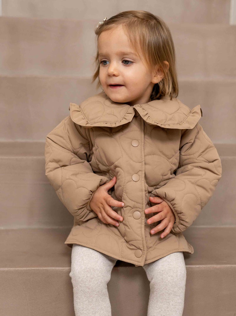 Blusão de penas leve acolchoado em coração CASTANHO - Kiabi