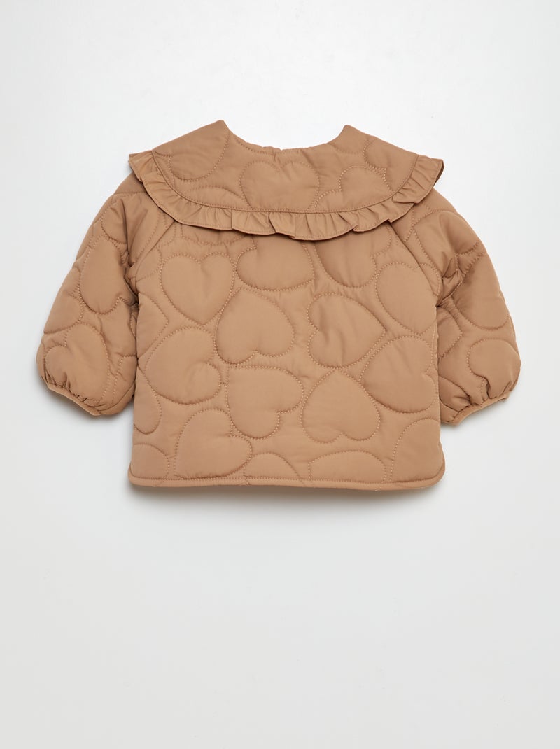 Blusão de penas leve acolchoado em coração CASTANHO - Kiabi