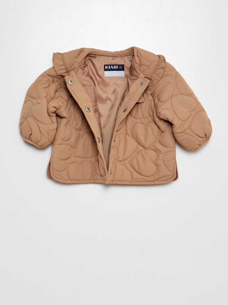 Blusão de penas leve acolchoado em coração CASTANHO - Kiabi