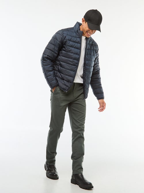 Blusão de penas leve acolchoado liso - Kiabi