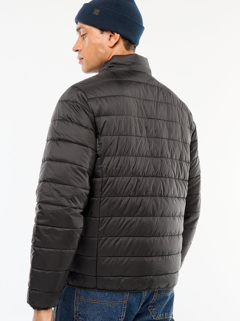 Blusão de penas leve acolchoado liso Preto - Kiabi